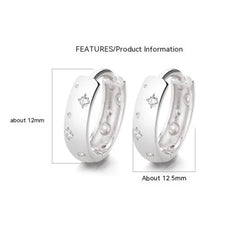 925 Sterling Silver Asterism Zircon Light Luxury Temperament Earrings