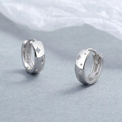 925 Sterling Silver Asterism Zircon Light Luxury Temperament Earrings